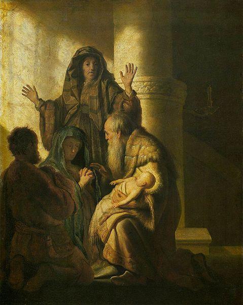 Rembrandt Peale Simeon and Anna Recognize the Lord in Jesus